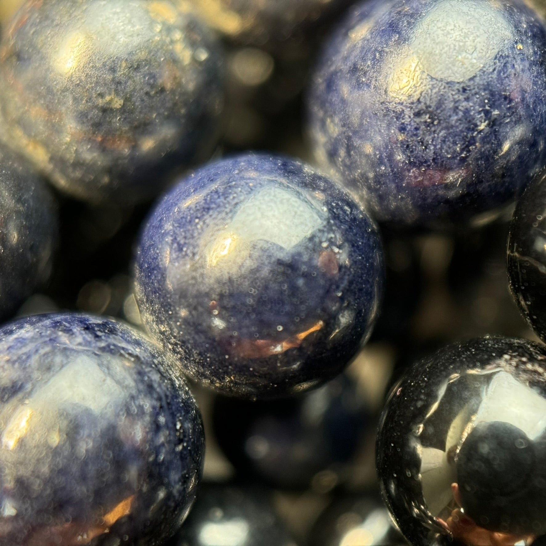 Dark Blue Sapphire AAA Polished   Round Beads image 2
