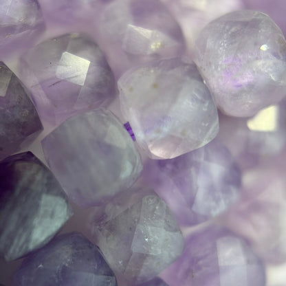 Lavender Amethyst Faceted Square Beads image 2
