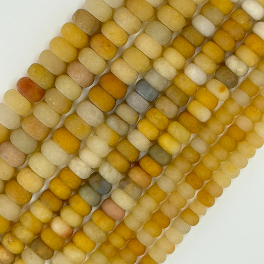 Golden Healer Quartz Frosted Rondelle Beads image 0