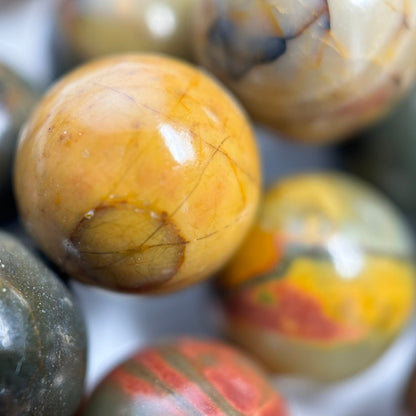 Red Polychrome Jasper Polished Round Beads image 4