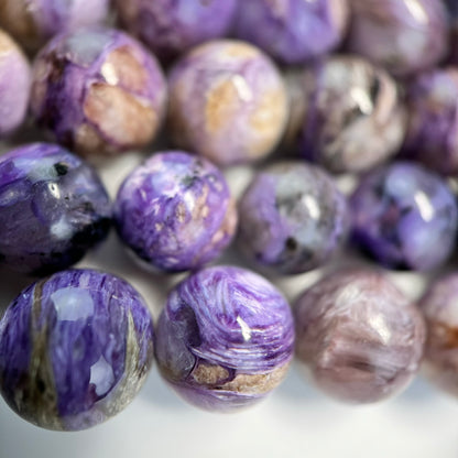 Charoite Polished Round Beads