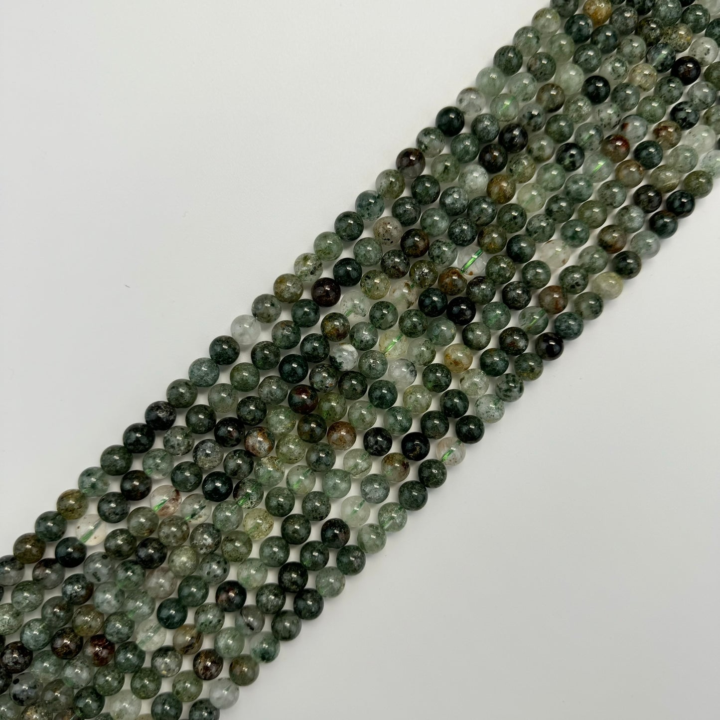Green Phantom Polished Round Beads image 6