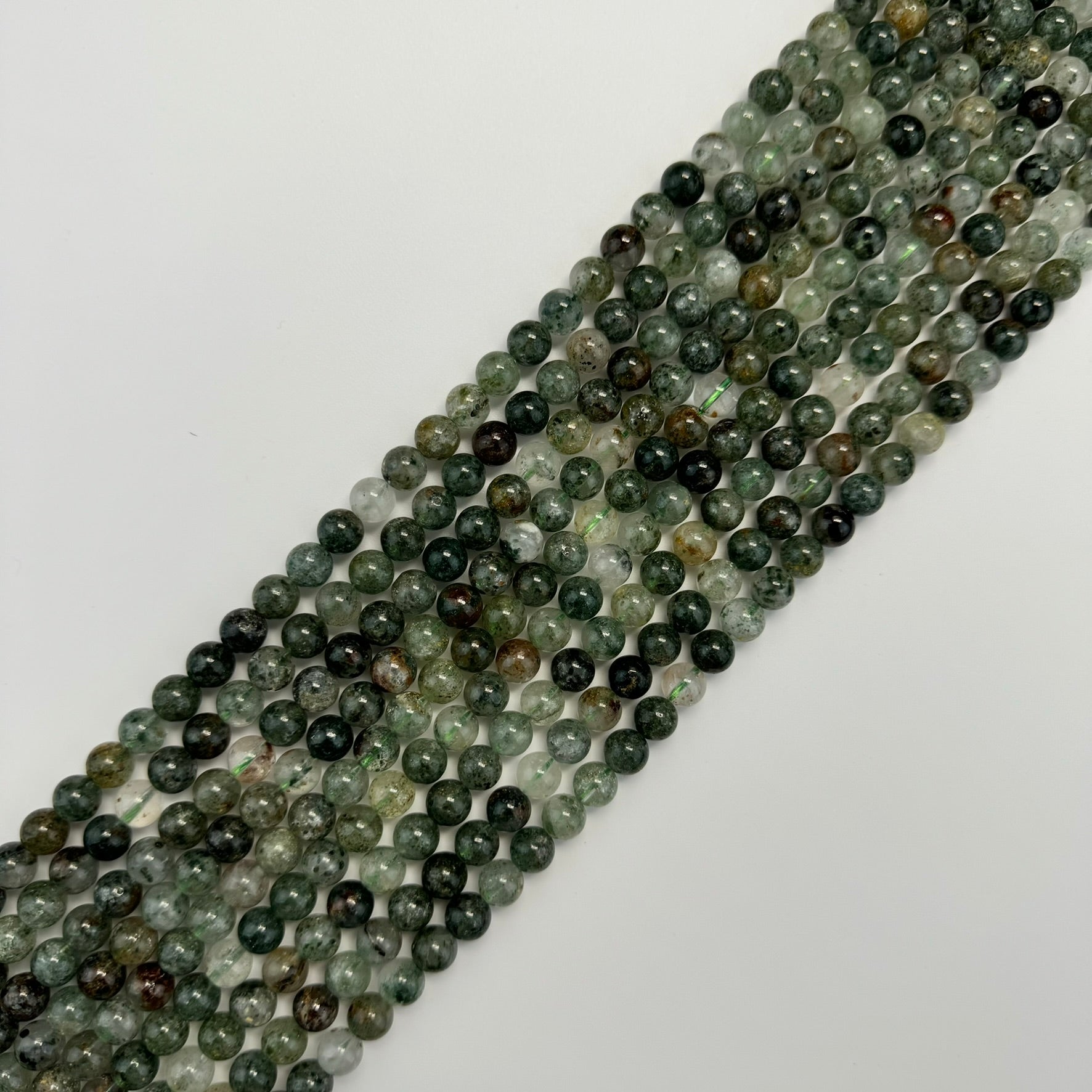 Green Phantom Polished Round Beads image 6