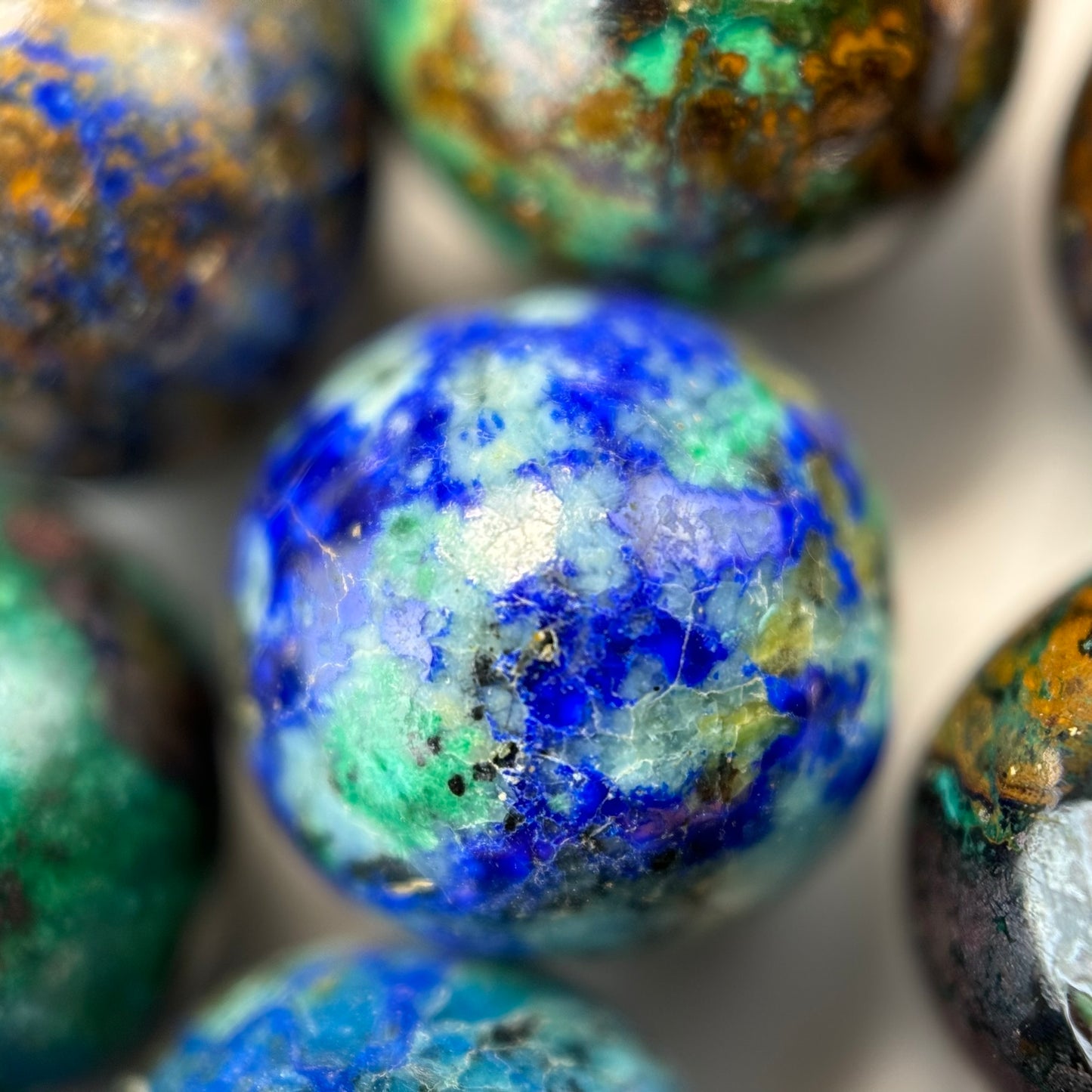 Azurite-Malachite AA Polished Round Beads image 9