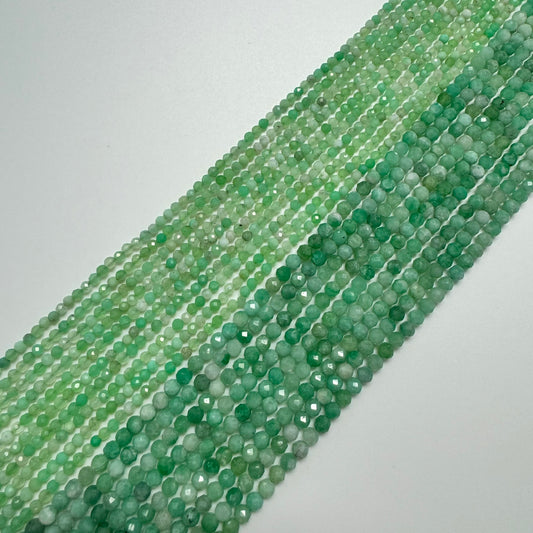 Australian Chrysoprase Beads - Faceted Round