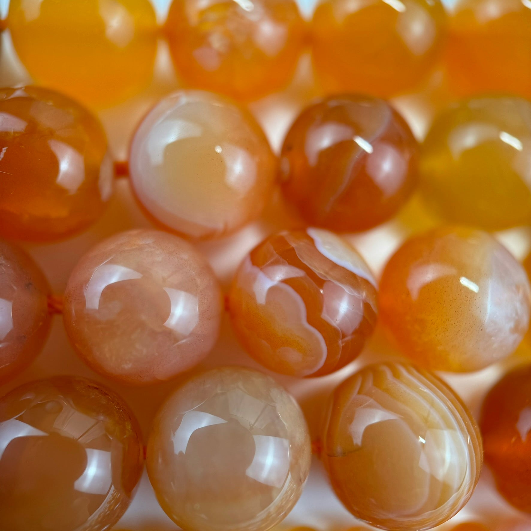 Orange Botswana Carnelian Polished Round Beads image 2