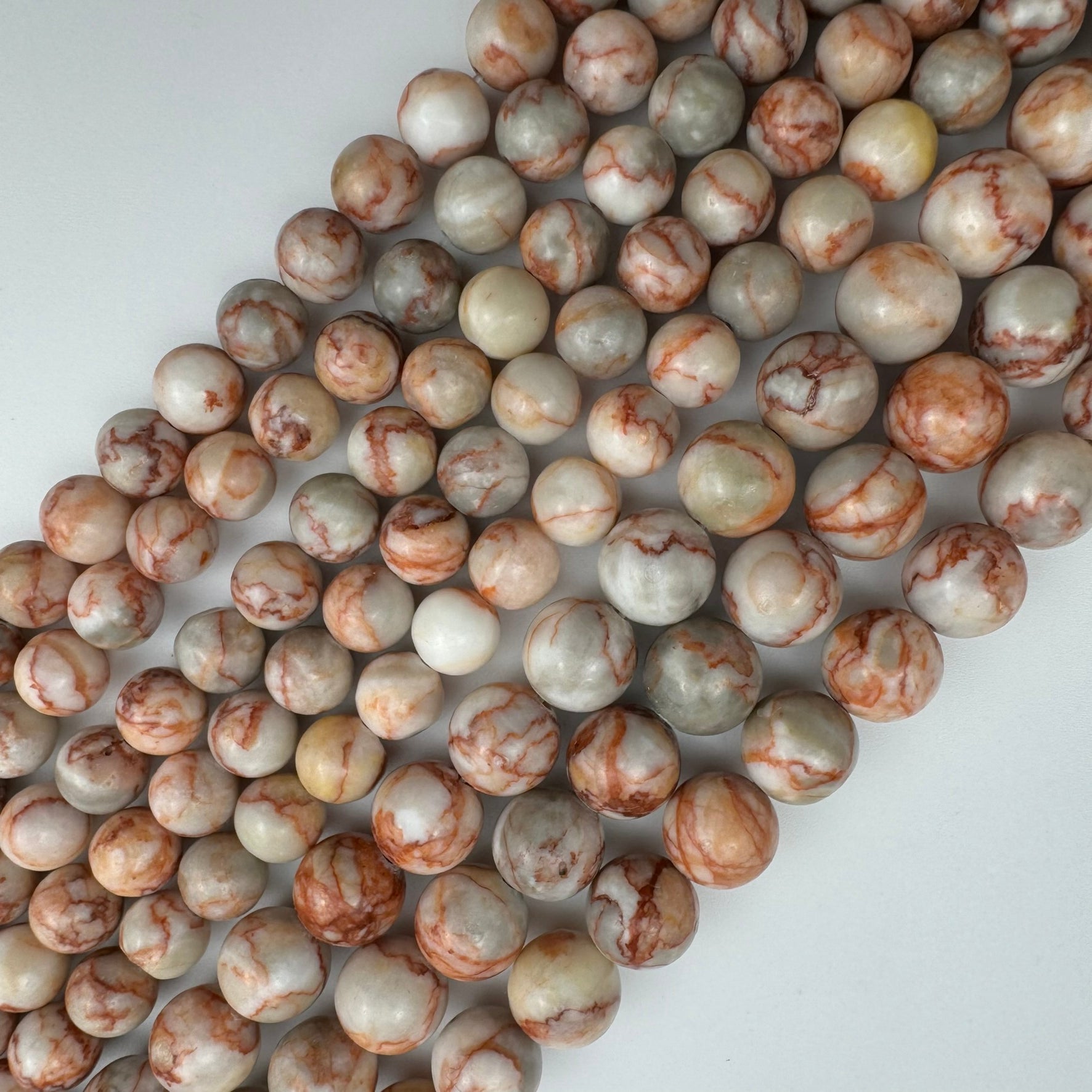 Red Veined Jasper Polished Round Beads image 2