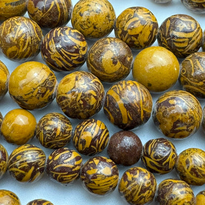 Calligraphy Stone Polished Round Beads image 2