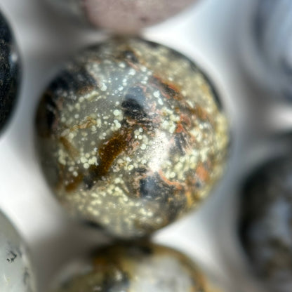 Golden Dendritic Agate Polished Round Beads image 3