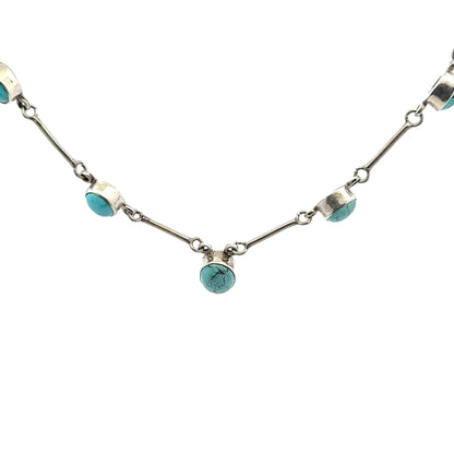 Persian Natural Turquoise Necklace – Handmade 925 Sterling Silver Jewelry