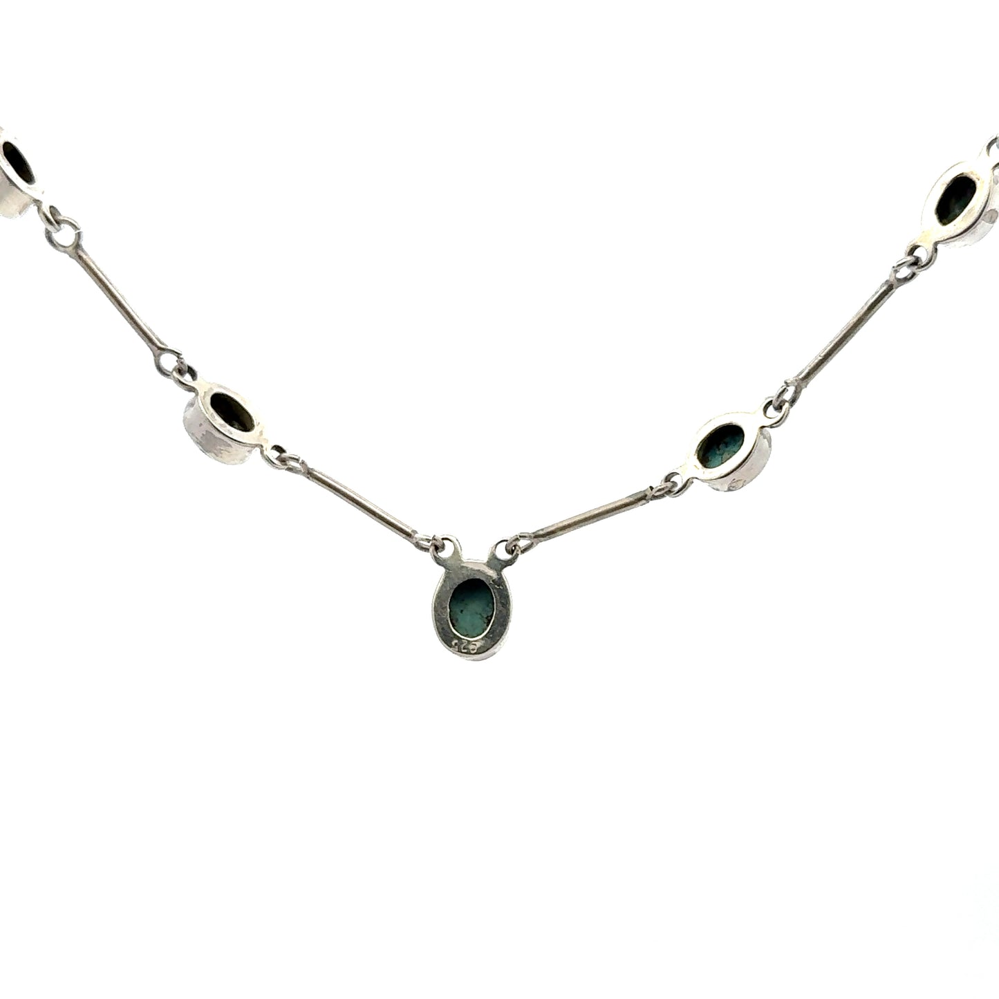 Persian Natural Turquoise Necklace – Handmade 925 Sterling Silver Jewelry