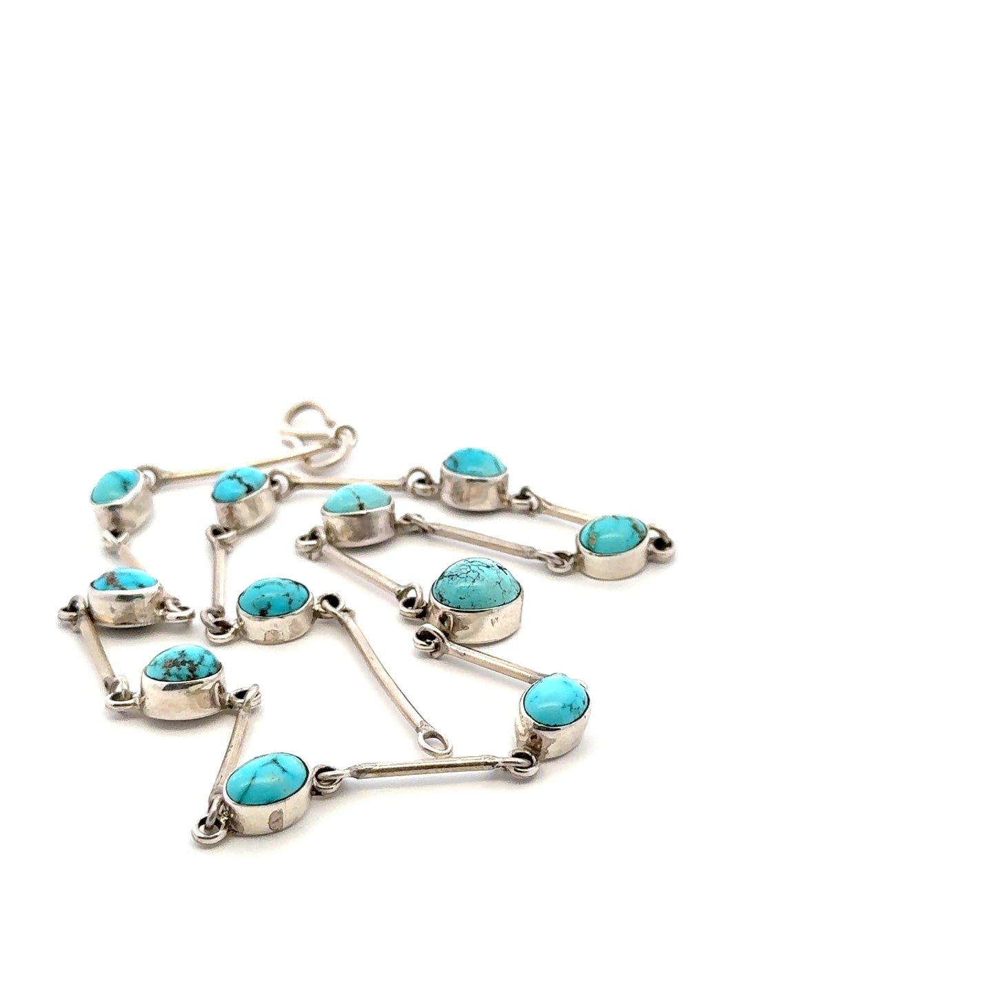 Persian Natural Turquoise Necklace – Handmade 925 Sterling Silver Jewelry