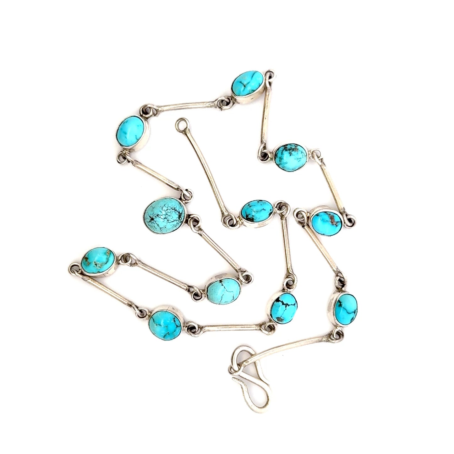 Persian Natural Turquoise Necklace – Handmade 925 Sterling Silver Jewelry