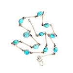 Persian Natural Turquoise Necklace – Handmade 925 Sterling Silver Jewelry