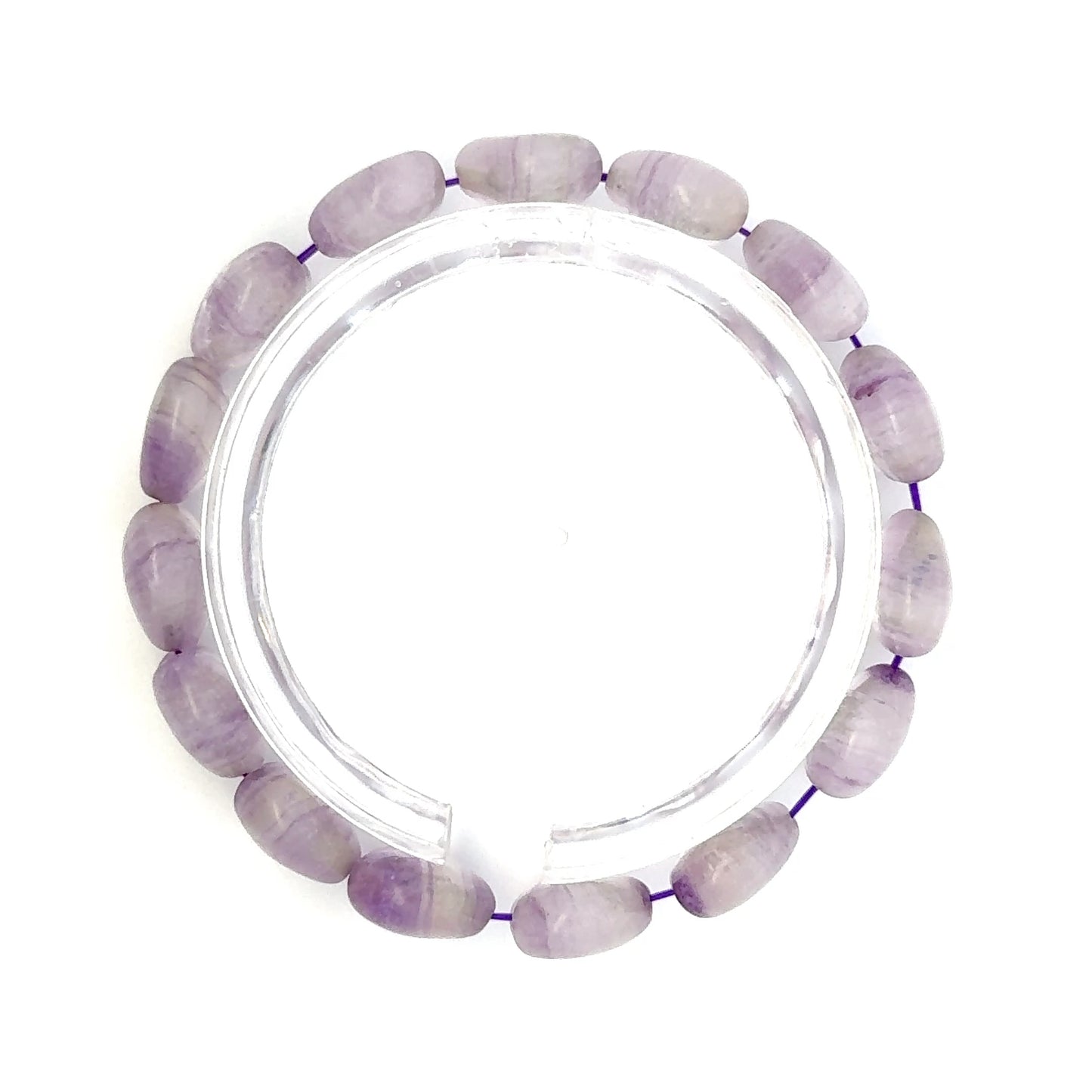 Purple Fluorite Heart Shaped Bracelet – Natural Gemstone Jewelry - (AA Quality)