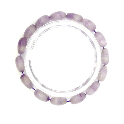 Purple Fluorite Heart Shaped Bracelet – Natural Gemstone Jewelry - (AA Quality)