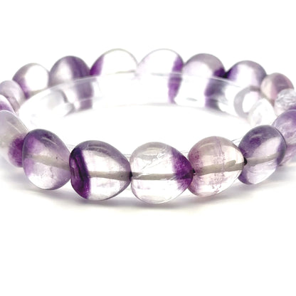 Purple Fluorite Heart Shaped Bracelet – Natural Gemstone Jewelry - (AA Quality)