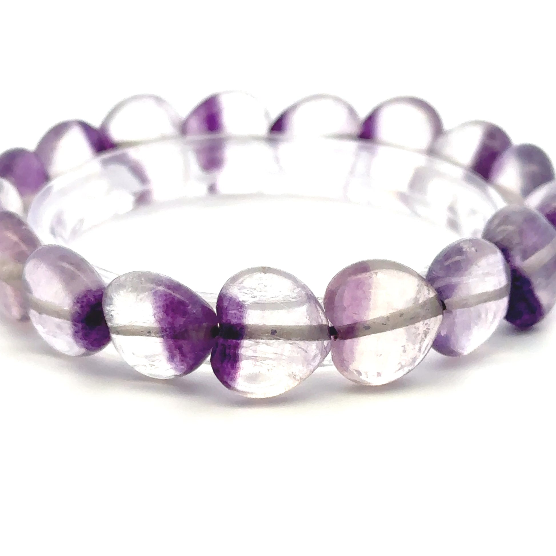 Purple Fluorite Heart Shaped Bracelet – Natural Gemstone Jewelry - (AA Quality)