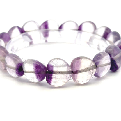 Purple Fluorite Heart Shaped Bracelet – Natural Gemstone Jewelry - (AA Quality)