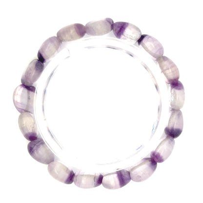 Purple Fluorite Heart Shaped Bracelet – Natural Gemstone Jewelry - (AA Quality)