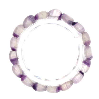 Purple Fluorite Heart Shaped Bracelet – Natural Gemstone Jewelry - (AA Quality)