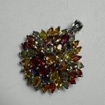 Multicolor Sapphire & Ruby Pendant in 925 Sterling Silver image 6