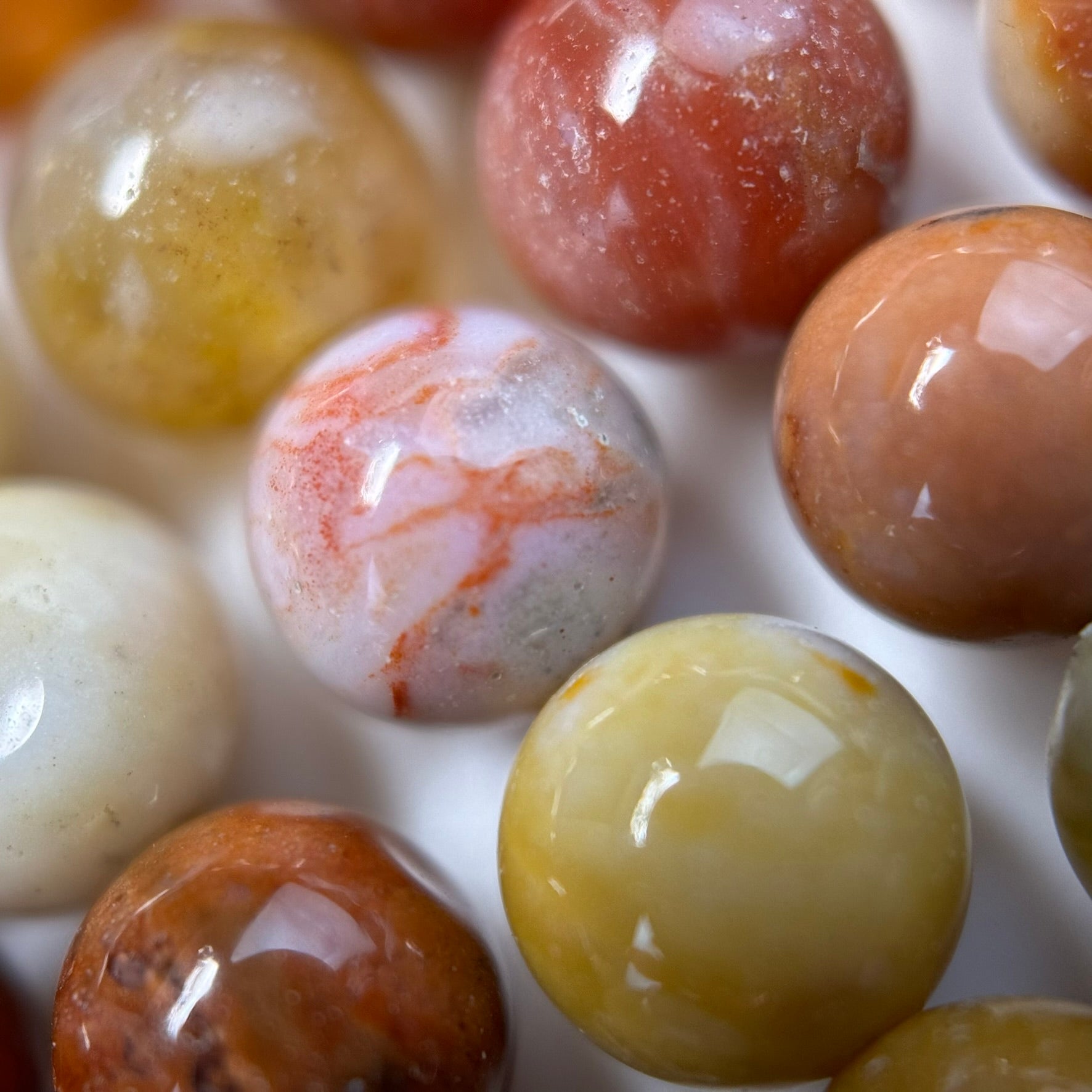 Pink Petrified Wood Polished Round Beads image 1