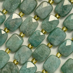 Amazonite AA Quality Rectangular Faceted Cushion Cut Gemstone Beads image 3