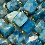 Blue Apatite Rectangular Faceted Cushion Cut Beads10xÂ8 mm Beads image 5