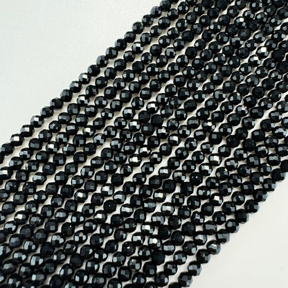 Onyx Faceted Round Beads( 2-4.5mm) image 2