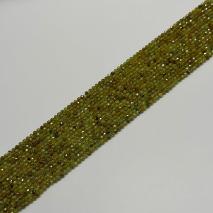 Faceted Green Garnet Beads - Round Shape