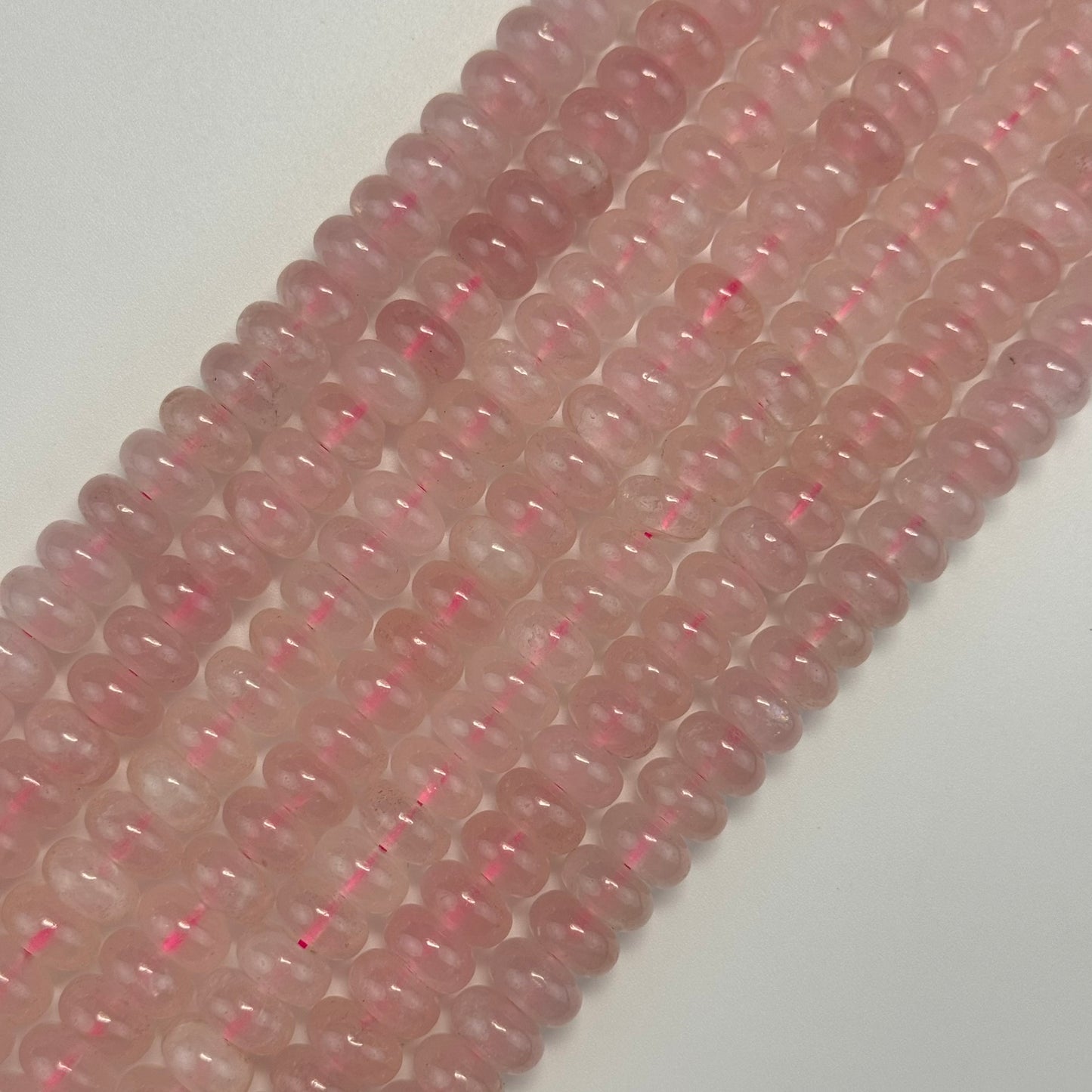 Rose Quartz Rondelle Polished Beads image 0