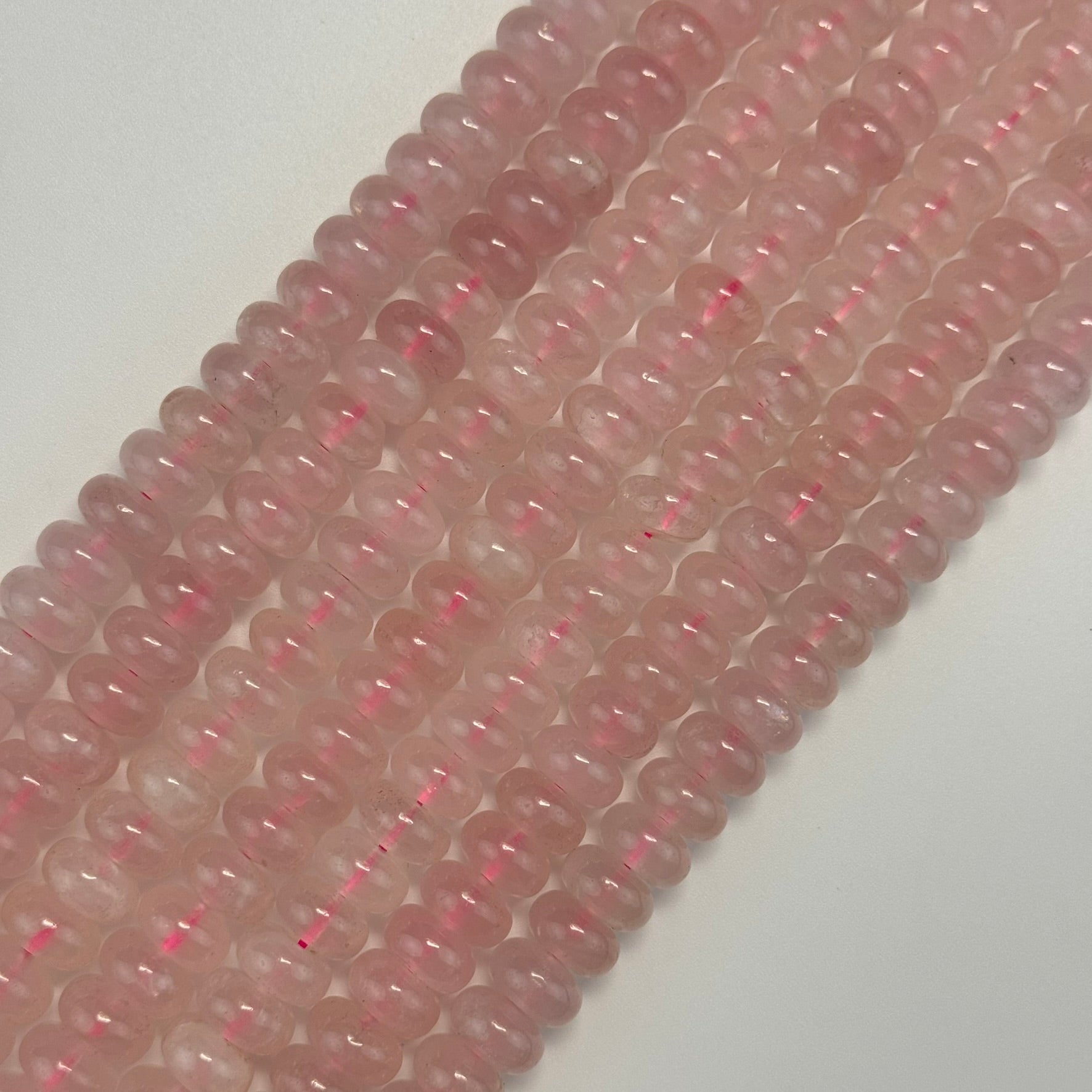 Rose Quartz Rondelle Polished Beads image 0