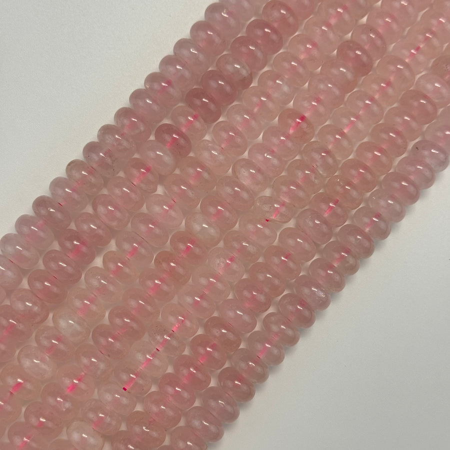 Rose Quartz Rondelle Polished Beads image 0
