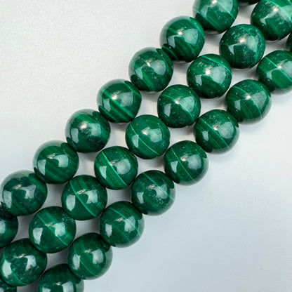 Malachite Polished Round Beads  A-AA-AAA Quality image 8