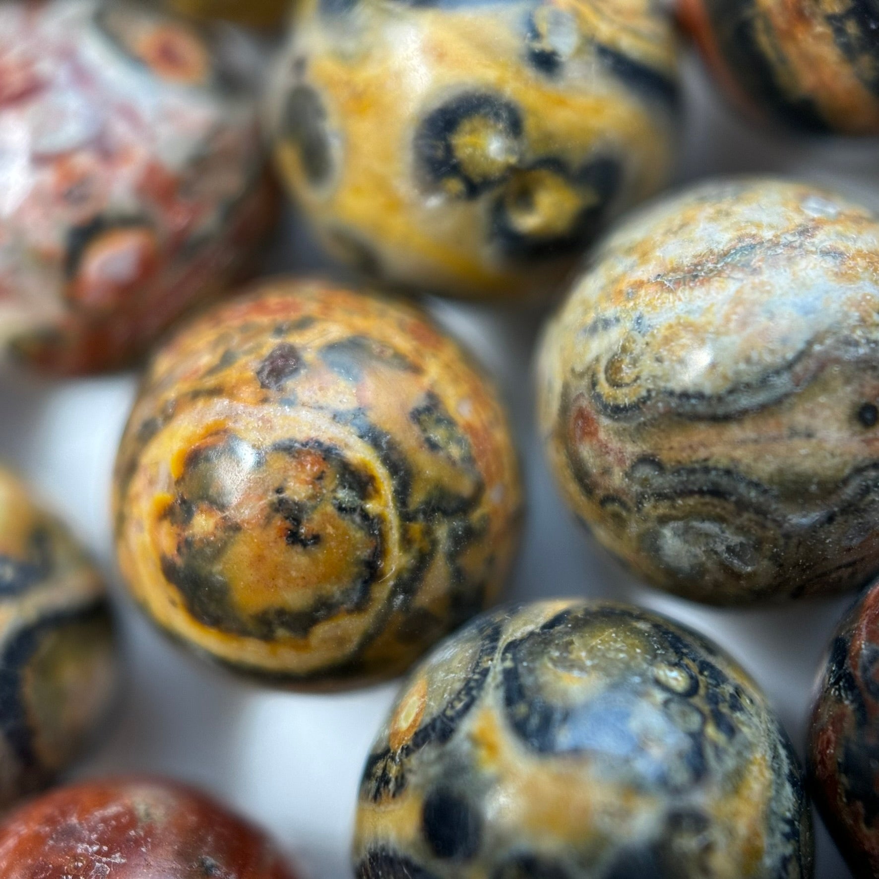 Red Leopard Skin Jasper Polished   Round Beads image 2