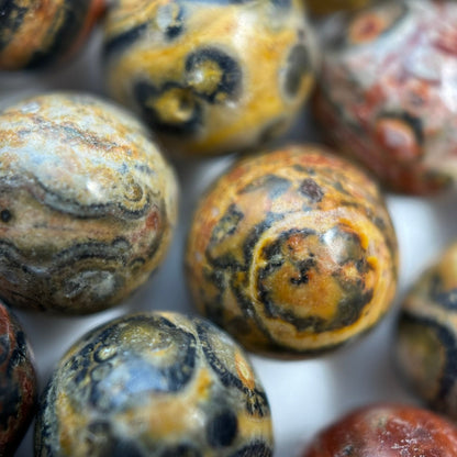 Red Leopard Skin Jasper Polished   Round Beads image 2