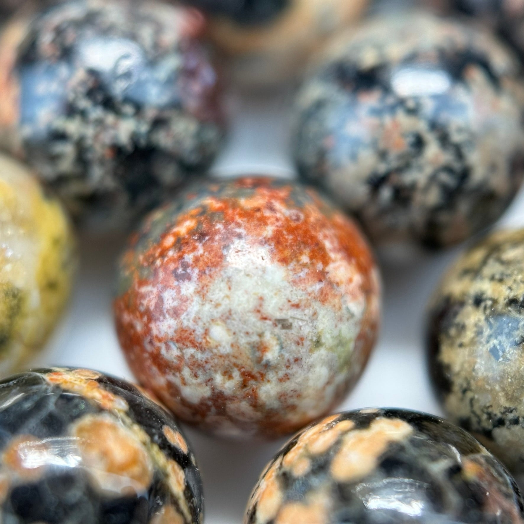 Blossom Jasper Polished Round Beads image 4