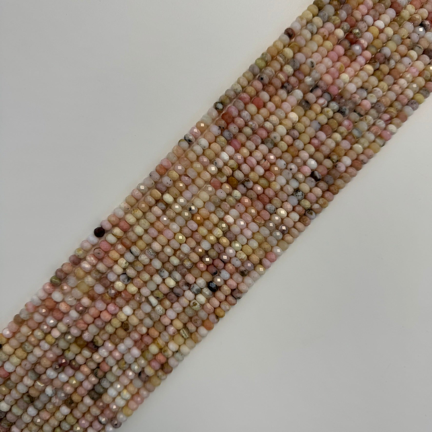 Pink Opal Faceted Rondelle Beads (A Quality) image 7