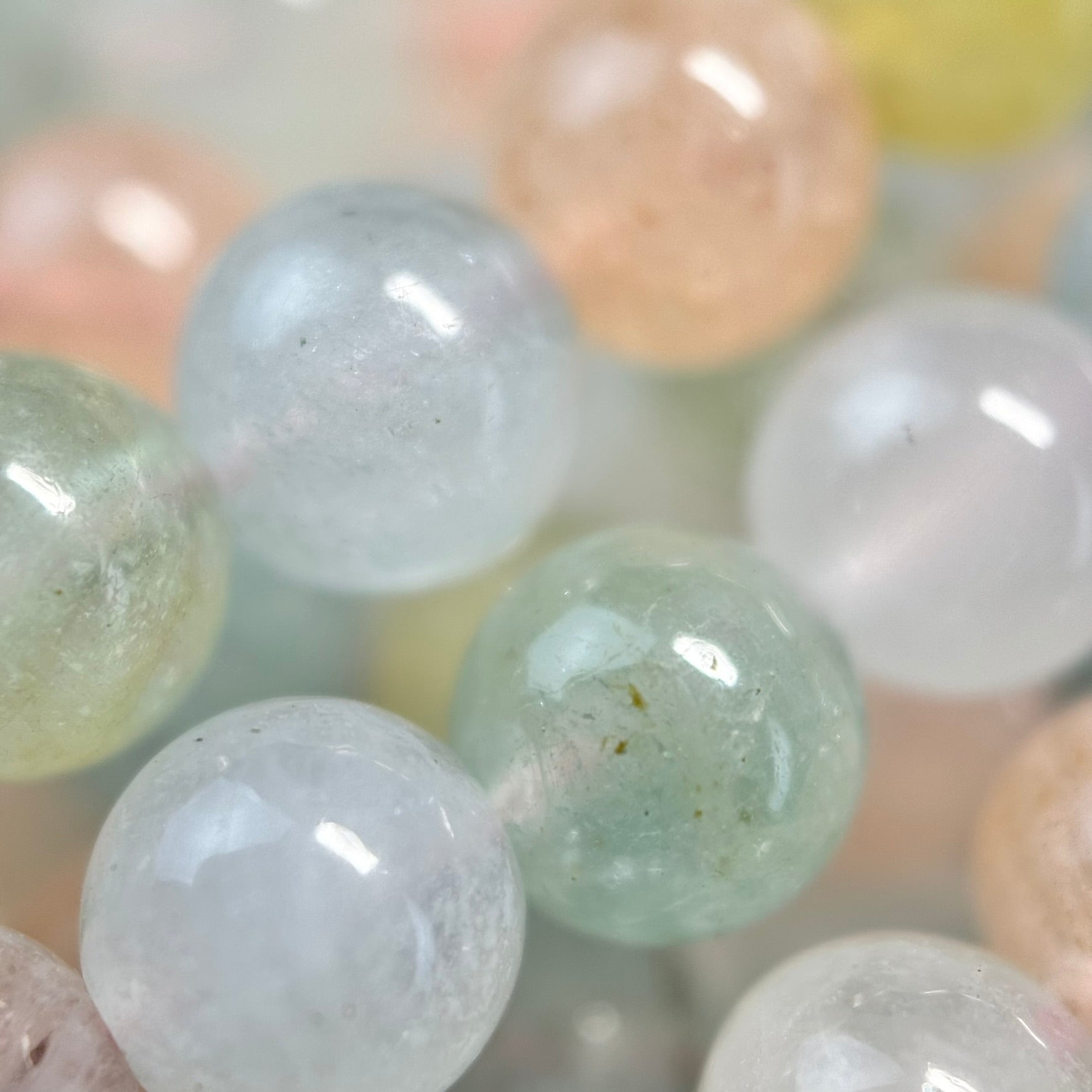 Aquamarine Morganite AA Polished Round Beads image 5