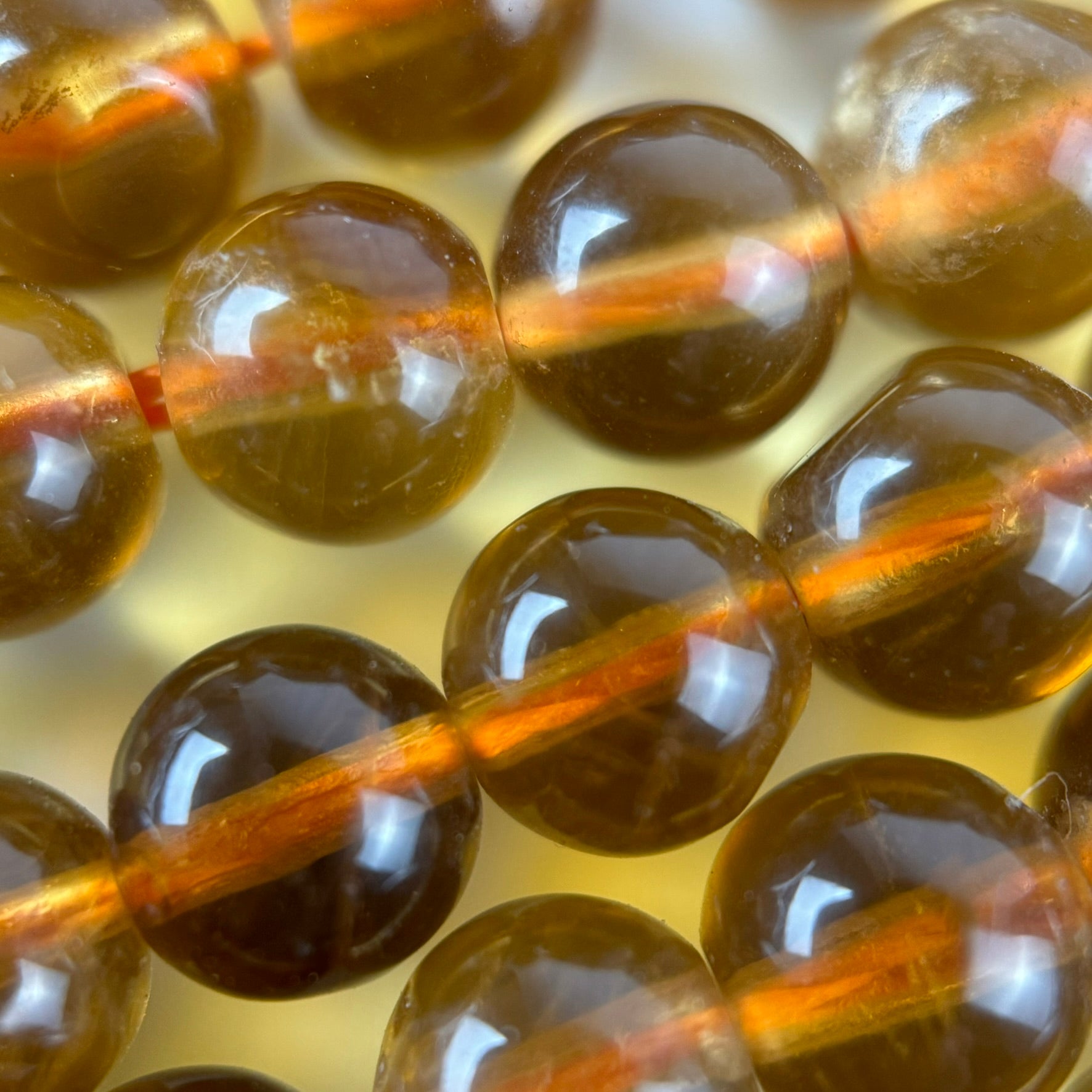 Amber Calcite Polished Round Beads image 1