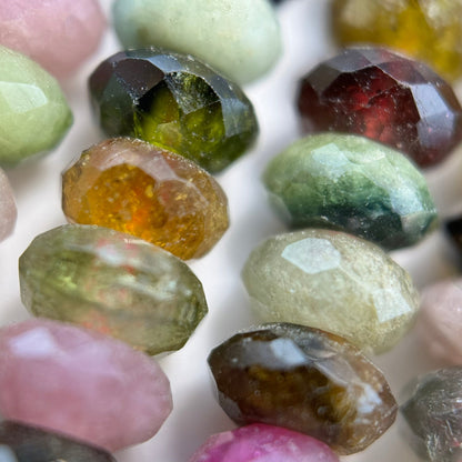 Faceted Multicolor Tourmaline Rondelle Beads (6.5x3.5mm) image 2