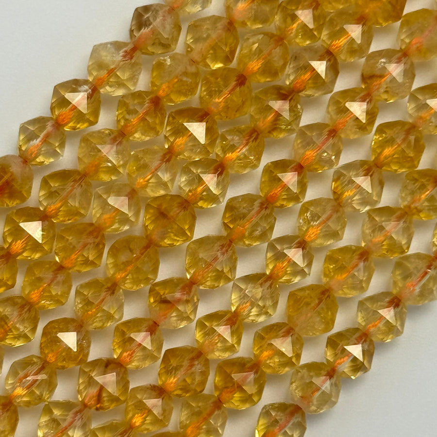 Citrine Diamond Cut Beads image 0