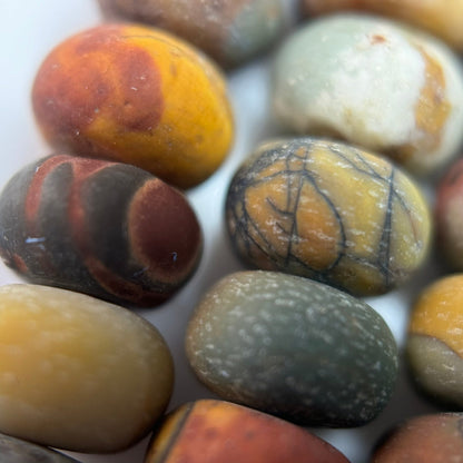 Red Polychrome Jasper Frosted Rondelle Beads image 1