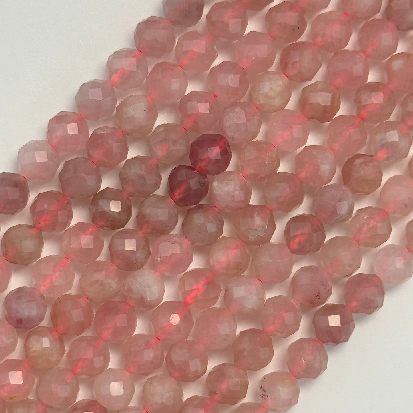 Rose Quartz Faceted Round Beads