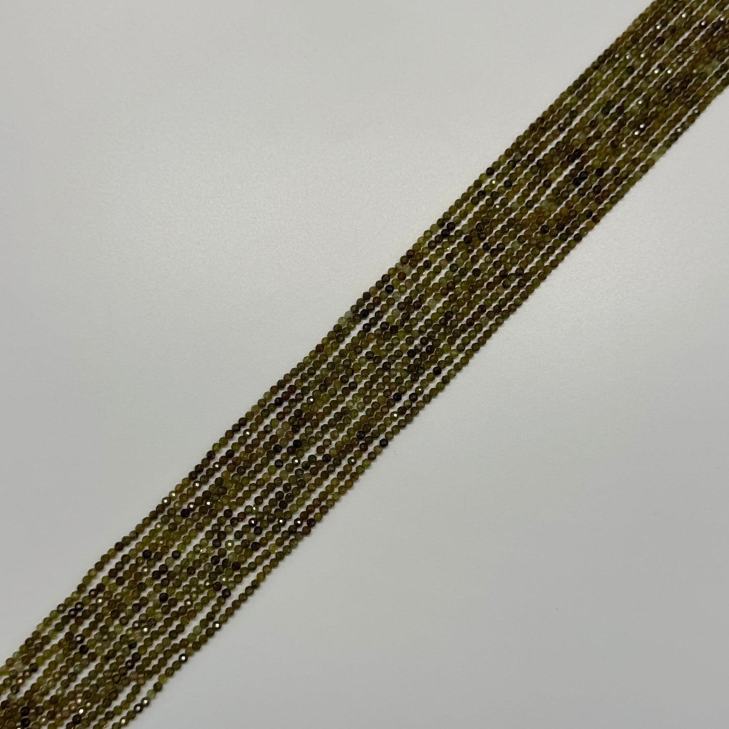 Faceted Green Garnet Beads - Round Shape
