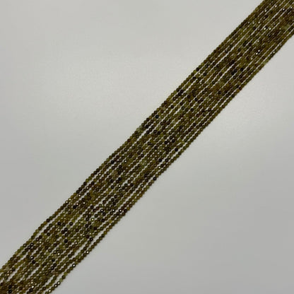 Faceted Green Garnet Beads - Round Shape
