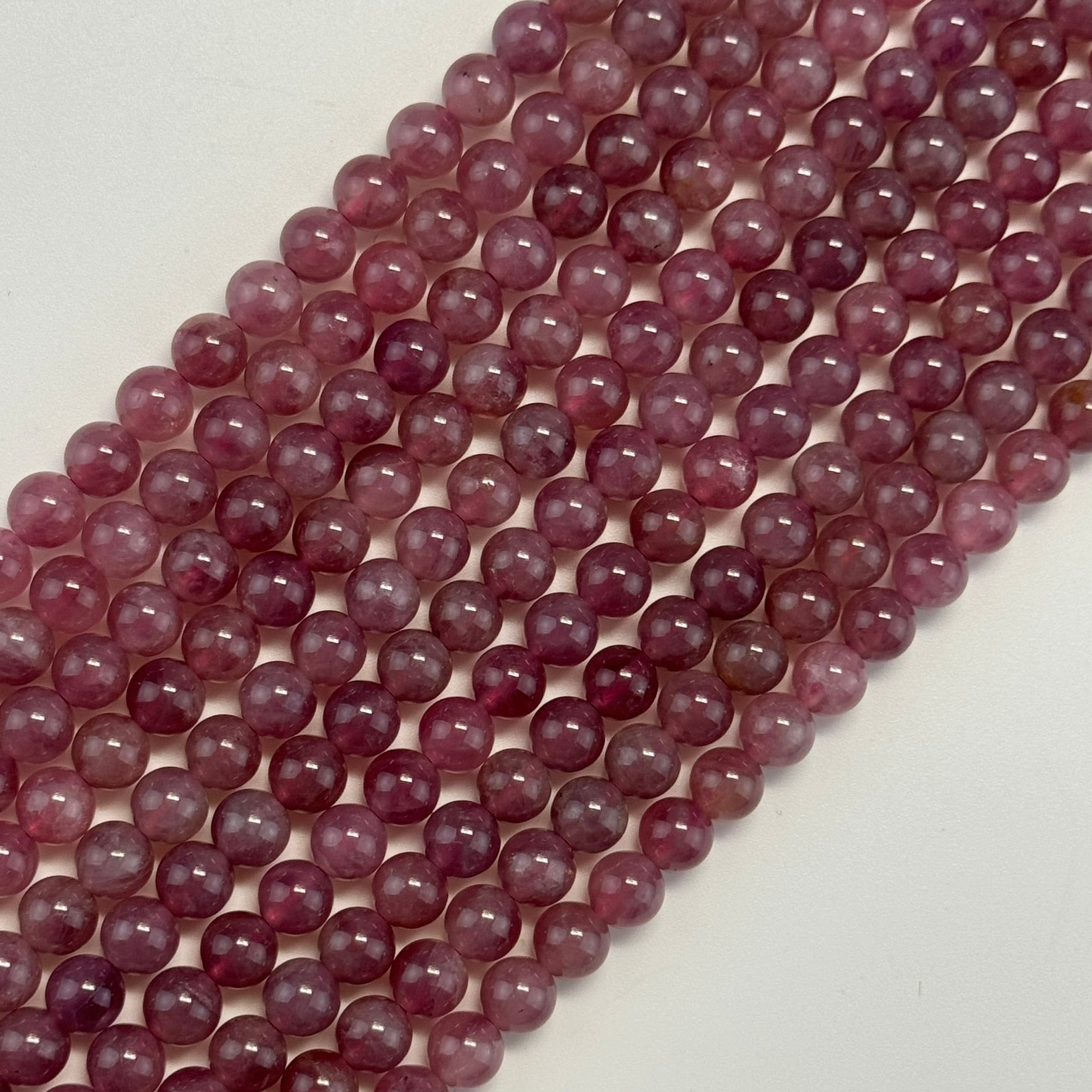 Purple Rose Quartz Polished Round Beads with Star image 7
