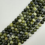 Dendritic Green Serpentine Polished  Round Beads image 3