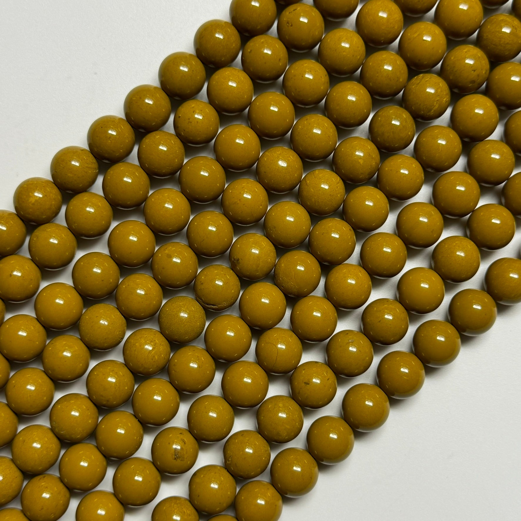 Yellow Mookaite Polished Round Beads image 9